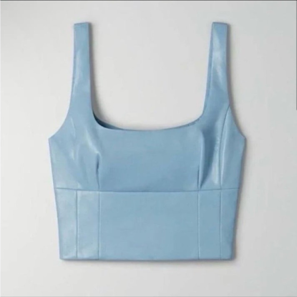 Aritzia Wilfred Shine Bustier - M, Dune Blue,
Vegan Leather